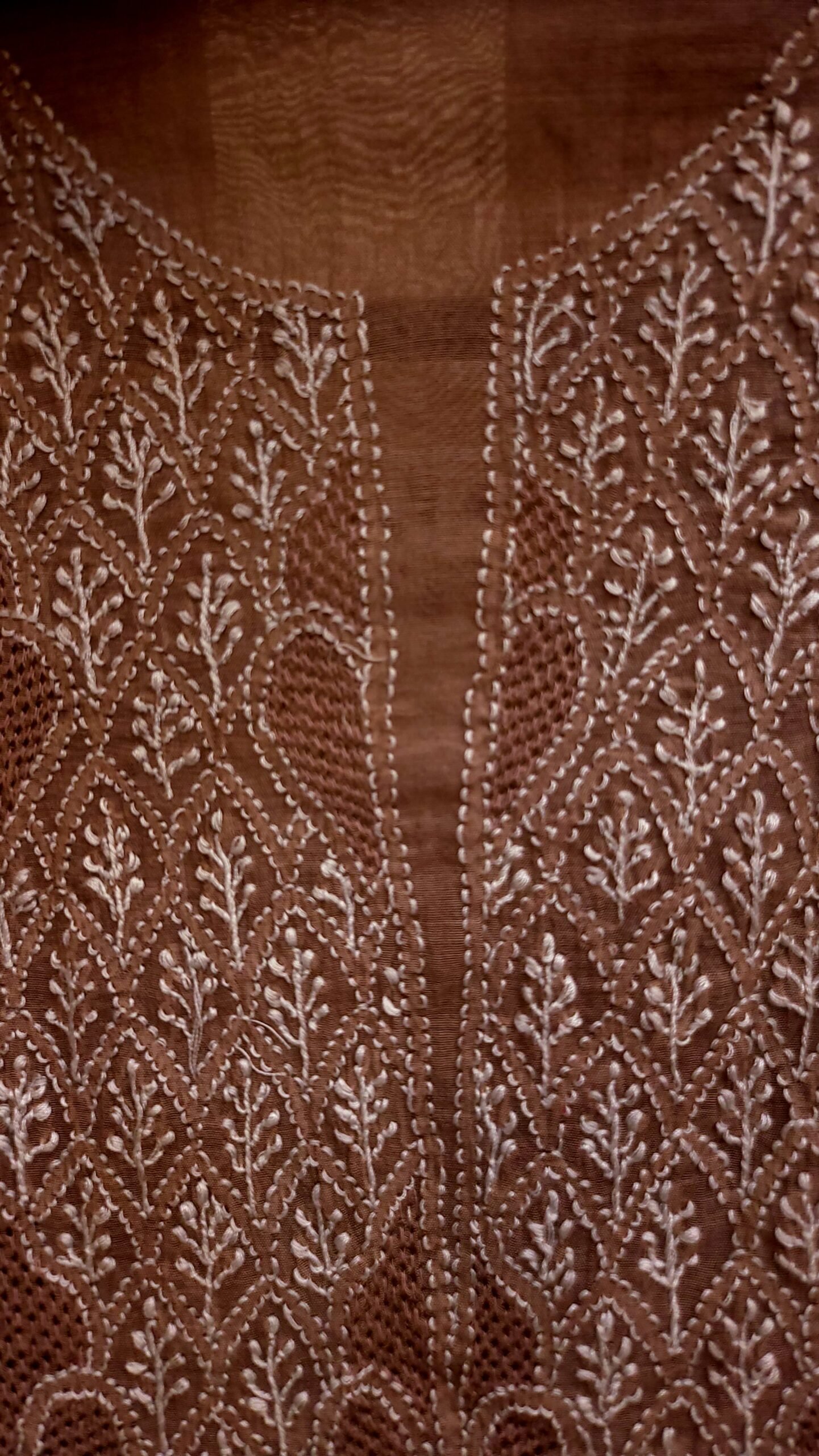 Designer Mul-Chanderi Chikankari Dress - Image 3